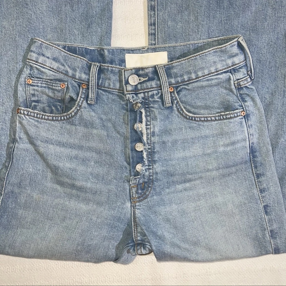 MOTHER Light Wash Wide Leg Flare Jeans - Picture 5 of 14